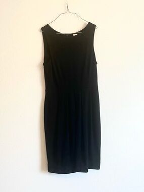 J. Crew Black Sleeveless Pleated A-Line Dress